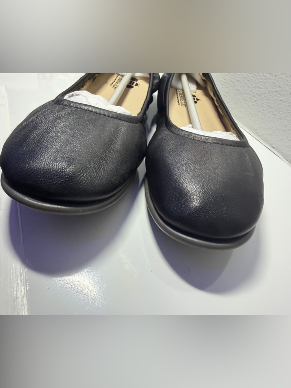 Storehouse Classic Black Leather Ballet Flats - Picture 6 of 11